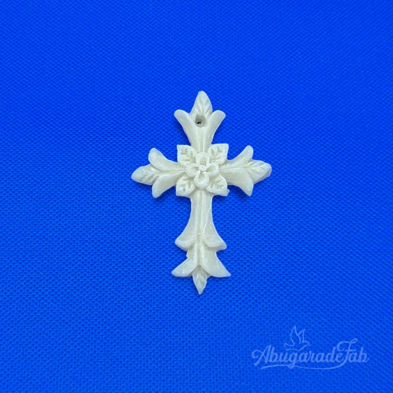 Cruz cerámica blanca